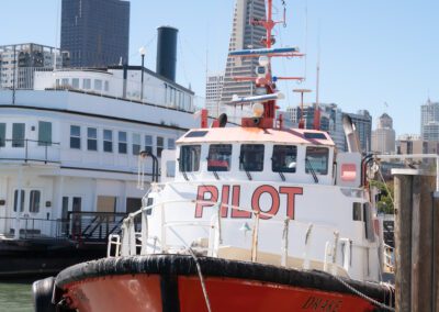 Pilot boat docked in San Francisco.